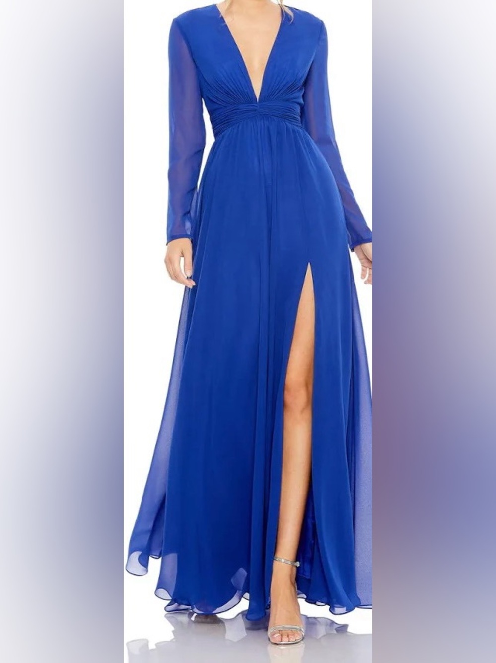 Mac Duggal Illusion Chiffon Gown. NWT.
Size: 8. Retail: $398. Asking: $318.
